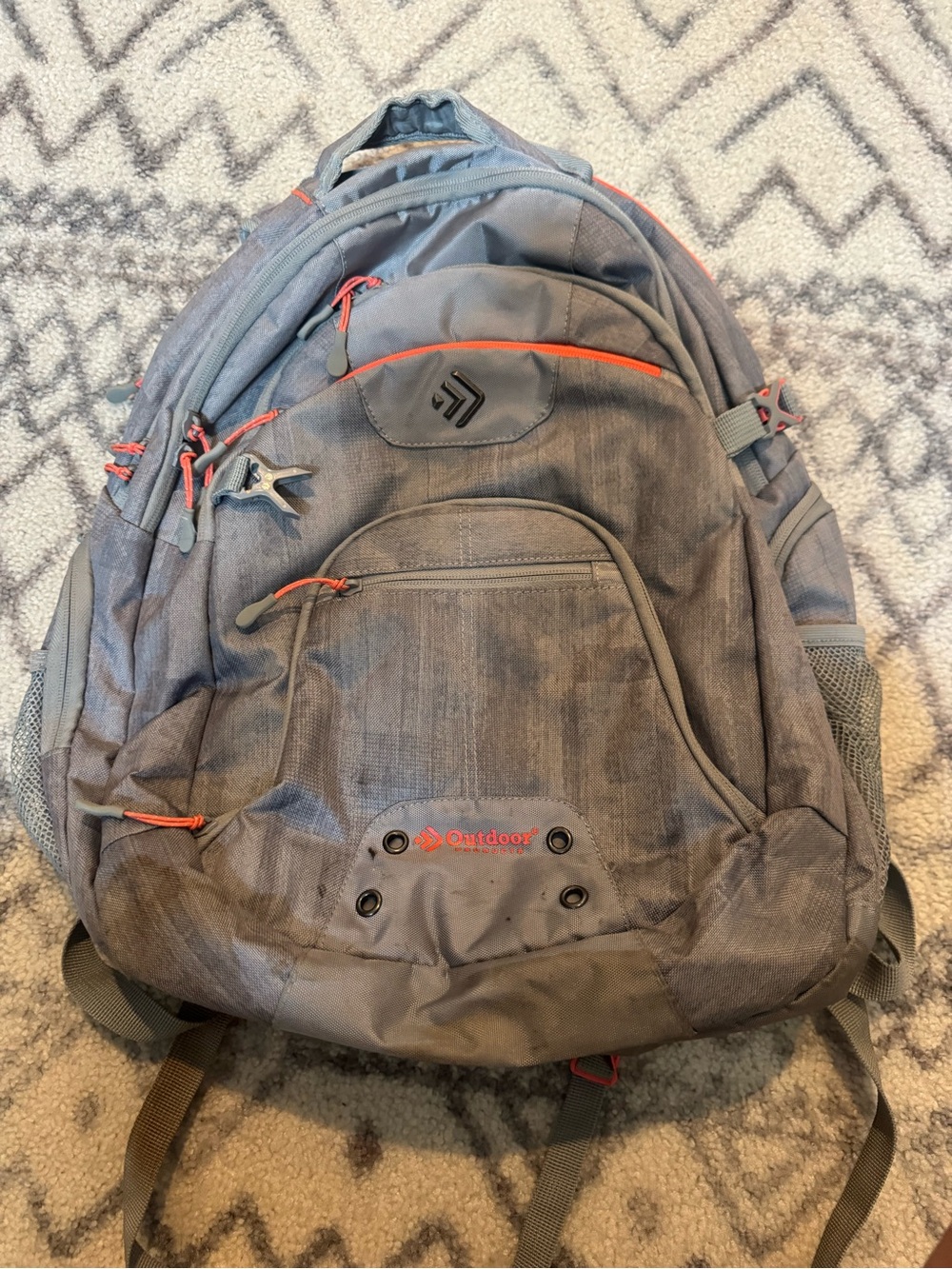 Outdoor Voices Gray Backpack with Orange Accents